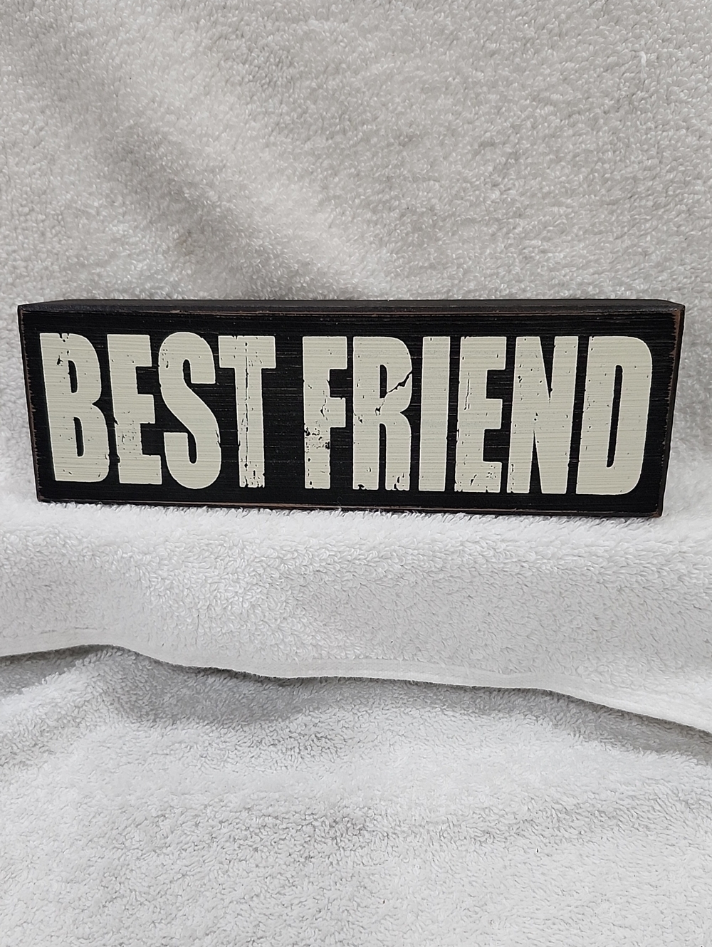 "Best Friend" Black & Cream Wood Block Sign